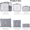 61W3jgGHnIL._AC_SL1500_.jpg Travel Packing Cubes 6 Set, Lightweight Luggage Organizers, Essential Accessories for Clothes Shoes Electronics Cosmetics Toiletries(Grey)
