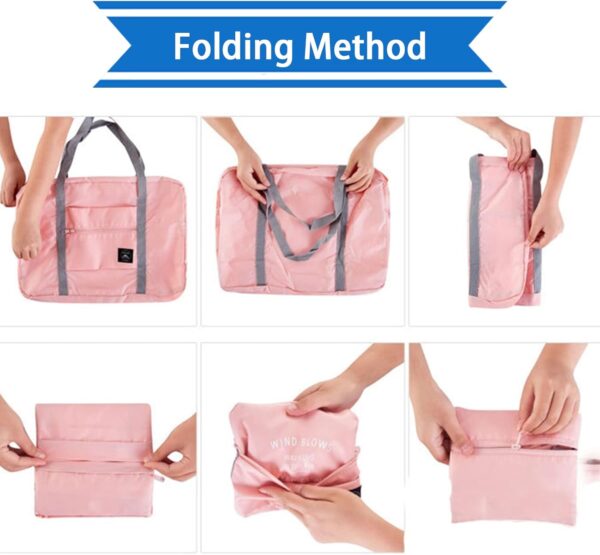 61WHA80crL._AC_SL1500_.jpg 4PCS Foldable Travel Duffel Bag Tote Carry on Luggage Bag Spirit Airlines Personal item Sports Gym Bag Water Resistant Weekender Overnight Bags for Women and Men (Mix Colors)