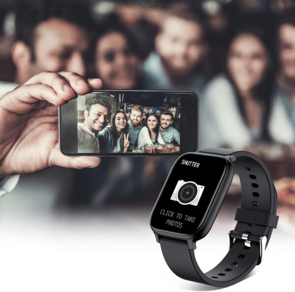 61YGIZo3gjL._AC_SL1500_.jpg Smart Watch for Men Women Compatible with iPhone Samsung Android Phone 1.83 inch Full Touch Screen IP68 Waterproof Bluetooh Fitness Tracker Heart Rate/Sleep Monitor, Black
