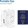 FOVAL Power Step Down 220V to 110V Travel Voltage Converter International Power Adapter for Hair Straightener/Curling Iron with 4-Port USB Charging US/UK/AU/IT/EU Universal Plug Adapter White