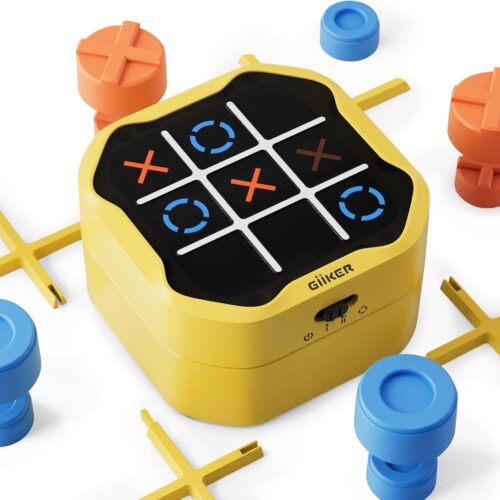 GiiKER Tic Tac Toe Bolt Game, Original 3-in-1 Handheld Puzzle Game Console, Portable Travel Games for Car Ride, Board Games for Kids and Adults, Birthday Gifts Easter Basket Stuffers for Ages 3+