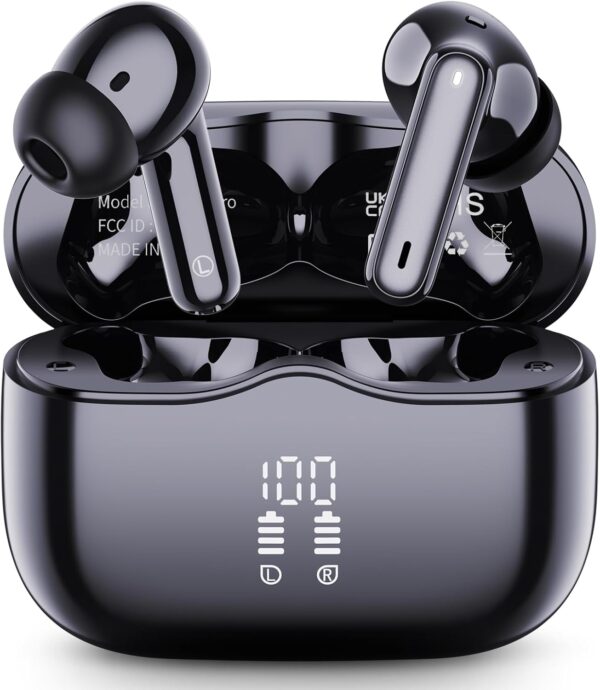 61aFcD5ju9L._AC_SL1500_.jpg Wireless Earbuds, 2025 Bluetooth 5.4 Headphones in Ear with 4 ENC Noise Cancelling Mic, New Wireless Earphones HiFi Stereo Deep Bass 40H Playtime, LED, In-Ear Bluetooth Ear Buds IP7 Waterproof, USB-C