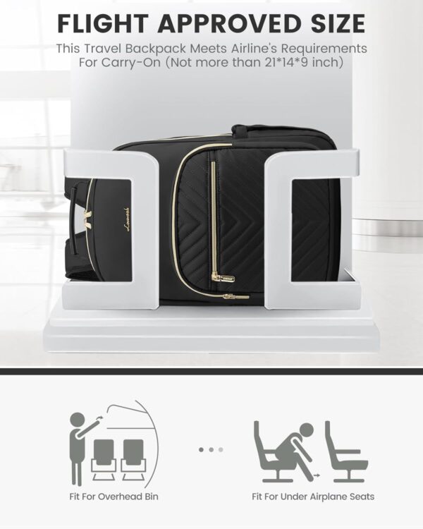 61bPmimRQIL._AC_SL1500_.jpg LOVEVOOK Laptop Backpack Purse for Women, Work Travel Computer Bags, College School Backpack for Student Girl, Quilted Casual Daypack with USB Port, Fit 15.6 Inch Laptop, Black