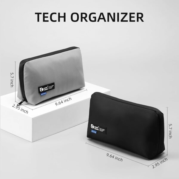 61bWYwvTP4L._AC_SL1500_.jpg RIGHT AWAY Electronic Organizer, Travel Tech Pouch with Water Resistant Storage -Cord Organizer Bag to Carry Phone, Charger, Hard Drive, Power Bank & Accessorie Travel Essentials(BLACK)