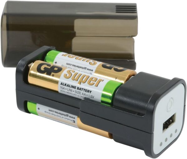 POW1 - Emergency USB Battery Powered Power Bank Compact Portable uses 4 AA Ideal for Smartphones, Tablets, Mobile, Apple, iPhone, Android/5055751557704