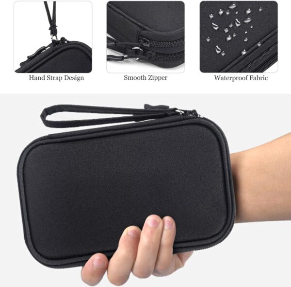 Electronics Organizer Travel Case, 2 Pack Electronic Accessories Carry Case, Waterproof Cable Organizer Bag for Cable, Cord, USB Charger, Phone, Power Bank, Earphone (Small+Big, Black)
