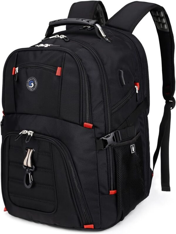 61eiZt4fmaL._AC_SL1200_.jpg SHRRADOO Extra Large 50L Travel Laptop Backpack with USB Charging Port, College Backpack Airline Approved Business Work Bag Fits 17 Inch Computer for Men Women