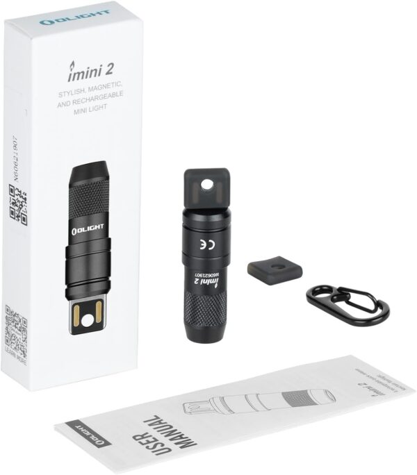 61fNf2be2vL._AC_SL1500_.jpg OLIGHT IMINI 2 EDC Rechargeable Keychain Flashlight, 50 Lumens Compact and Portable Mini LED Keyring Lights with Built-in Battery Ideal for Everyday Carry and Emergencies (Black)