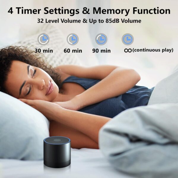 61fy4WjX3PL._AC_SL1200_.jpg Portable Sound Machine Mini White Noise Machine with 30 Soothing Sounds for Newborn Kids Adults Rechargeable Sleep Brown Noise Machine with 4 Timers Memory Function for Travel Camping Home and Office