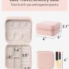 61h9YWs4ElL._AC_SL1500_.jpg Vlando Travel Jewelry Case - Mothers Day Gifts for Mom Grandma Wife - Small Jewelry Travel Organizer Box Travel Essentials Christmas Gift for Women Girl - Pink