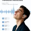 AI Language Translation Earbuds Real-Time, 144 Languages & Accents, Audifonos Traductores Inglés Español, Compatible with iOS & Android, Ideal for Travel, Business, Learning (Deep Black)