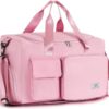 61i6CmTvHnL._AC_SL1500_.jpg FIORETTO Women's Gym Duffle Bag with Shoes Compartment, 37L Capacity, Ideal for Travel, Gym, Sports, Duffel, Weekender