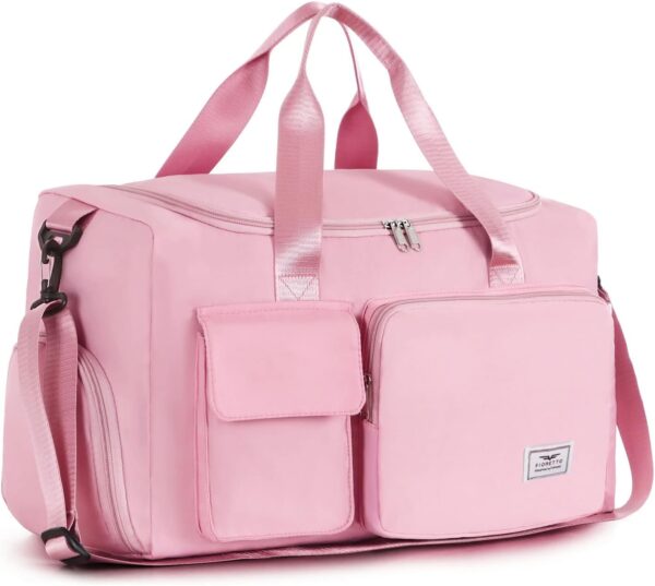 61i6CmTvHnL._AC_SL1500_.jpg FIORETTO Women's Gym Duffle Bag with Shoes Compartment, 37L Capacity, Ideal for Travel, Gym, Sports, Duffel, Weekender