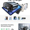 LISEN Retractable Car Charger, 69W USB C Car Accessories Adapter for iPhone 16 USBC Charger Fast Charging, Mothers Day for Gifts, Travel Essentials for Women Men, Road Trip Essentials for iPhone 16 15