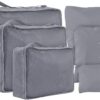61jQWhmxUxL._AC_SL1500_.jpg Travel Packing Cubes 6 Set, Lightweight Luggage Organizers, Essential Accessories for Clothes Shoes Electronics Cosmetics Toiletries(Grey)