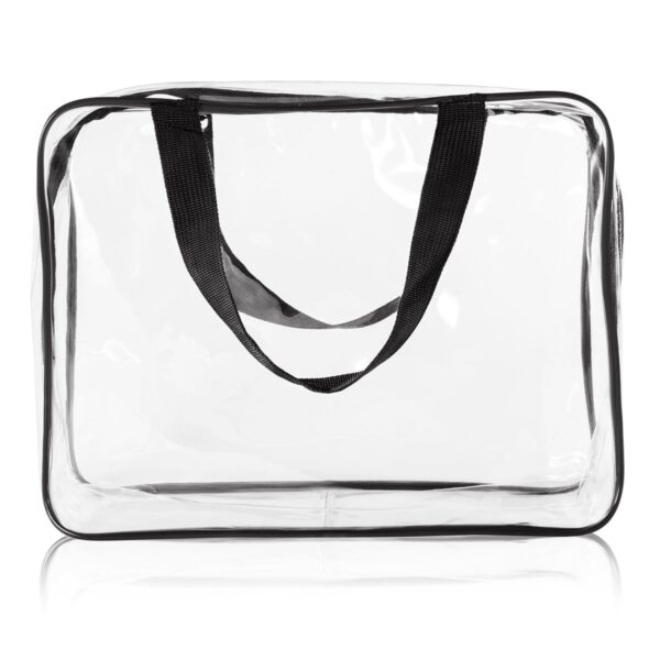61lN3g-BGvL._SL1200_.jpg 3Pcs Crystal Clear PVC Travel Toiletry Bag Kit for Women Men, Waterproof Vinyl Organizer Makeup Bags with Zipper Handle Straps, Cosmetic Bag Pouch Carry on Airport Airline Compliant Bag Handbag