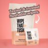 Wipe That Tush On-The-Go Flushable Wet Wipes - 1 Pack, 30 Wipes - Individually Wrapped Extra-Large Wipes with Aloe - Hypoallergenic & Unscented - Septic and Sewer Safe