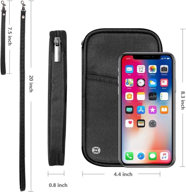 61leb-Q97dL._AC_SL1000_.jpg RFID Family Passport Wallet Holder Waterproof, Travel Document Organizer Credit Card Clutch Bag for Men Women
