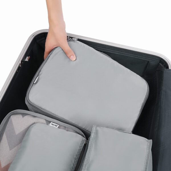 BAGAIL 8 Set Packing Cubes Luggage Packing Organizers for Travel Accessories-Pewter Color