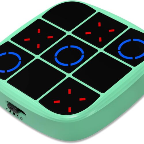 61nEIs1JlxL._AC_SL1500_.jpg Tic Tac Toe Bolt Game, 4-in-1 Handheld Puzzle Game Console,Electronic Tic Tac Toe Game for Educational and Memory Growth, Portable Travel Games for Car Ride, Board Games for Kids and Adults(Cyan)