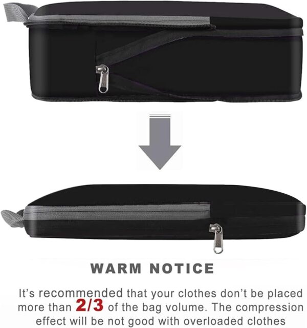 61nqhJJ1loL._AC_SL1500_.jpg BAGAIL 4 Set/6 Set/8 Set Compression Packing Cubes Travel Accessories Expandable Packing Organizers(Black ClothPattern 4 Set)