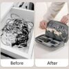 Kaxich Travel Electronics Organizer, Electronics Accessories Bag Portable Cable Organizer Case Waterproof Universal for Adapters Memory Cards, USB Cables (Beige)