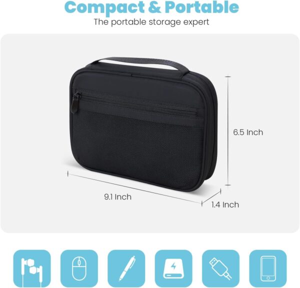 61ozjrdacYL._AC_SL1500_.jpg Electronics Organizer Bag, Portable Cable Organizer Case Travel Electronic Accessories Storage Case - Travel storage bag for Cables, Chargers, Phone, SD Cards - Black