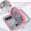 HORNO Travel Cord Organizer，Electronics Accessories Organizer Pouch Bag for Charger,USB Cable,Business Travel Gadget Bag ﻿ (Pink)