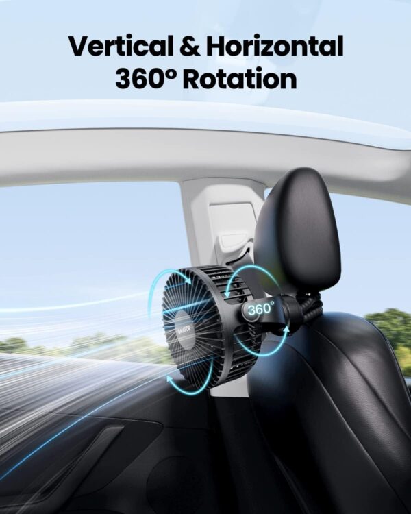 61vf7ZqfueL._AC_SL1500_.jpg Gaiatop Mini Portable Stroller Fan, Battery Operated Small Clip on, Detachable 3 Speed Rechargeable, 360° Rotate Flexible Tripod Better Cooling for Car Seat Crib Treadmill Travel Black