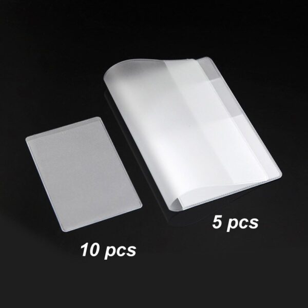 Owfeel 5pcs Frosted Plastic Passport Cover Passport Protector+10pcs Clear Plastic ID Credit Card Holder