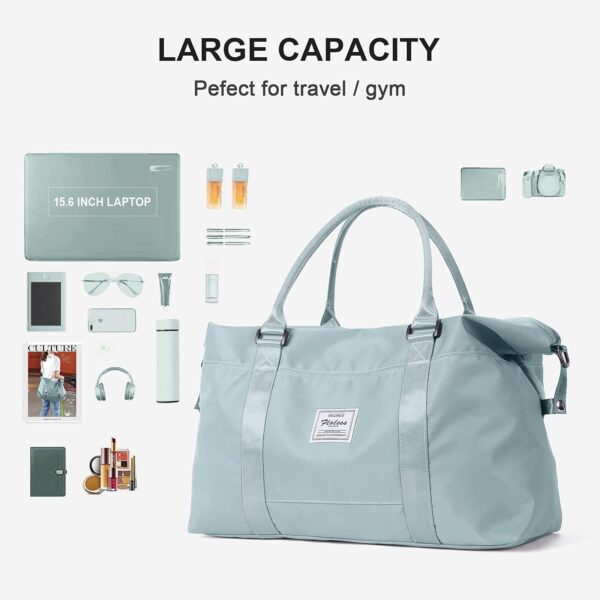 61xjEJqNO6L._AC_SL1500_.jpg Sport Travel Duffle Bag Large Gym Tote Bag for Women, Weekender Carry on Bag for Airplane, Ladies Beach Overnight Bag Waterproof Luggage Bag with Wet Pocket