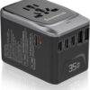 71-Sg4JrfsL._AC_SL1500_.jpg Universal Travel Adapter, PD 35W 7 in 1 International Power Plug Adapter with 7.0A 4 USB-C and 2 USB-A Fast Wall Charger, Worldwide AC Outlet for US Europe UK AUS (Black+Silver)
