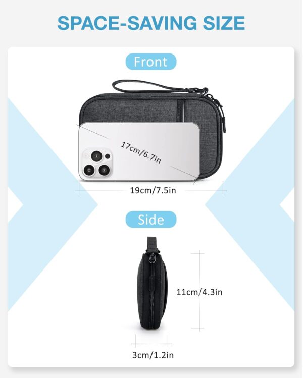 71-isWfPzGL._AC_SL1500_.jpg BAGSMART Cord Organizer Travel Cable Organizer Bag Tech Electronic Organizer Travel Case, Travel Essentials for Charger, Cable, Phone, Flash drive, Single Layer - Black