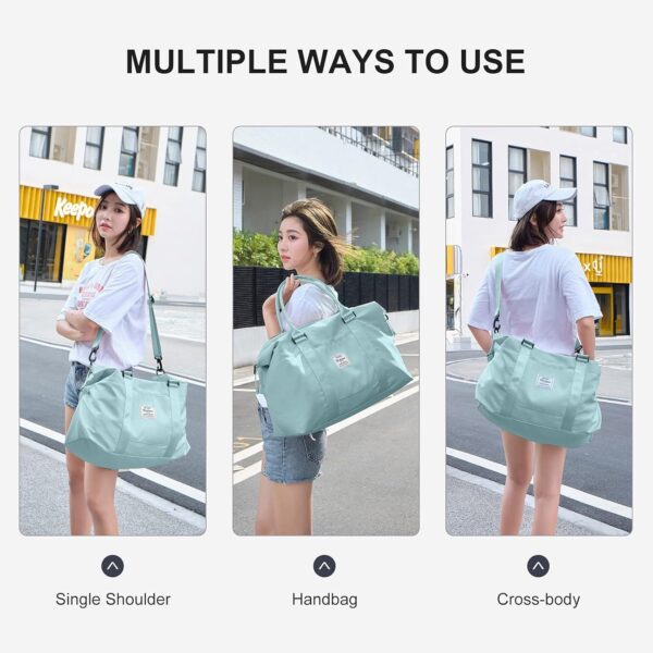 71-m5jer3JL._AC_SL1500_.jpg Sport Travel Duffle Bag Large Gym Tote Bag for Women, Weekender Carry on Bag for Airplane, Ladies Beach Overnight Bag Waterproof Luggage Bag with Wet Pocket