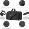 710NkZzYPPL._AC_SL1500_.jpg Garment Duffle Bags for Travel, Bukere Convertible Carry on Garment Duffel Bag for Men Women, Shoe Compartment, 2 in 1 Hanging Dress Suitcase Suit Travel Bags, Midnight Grey
