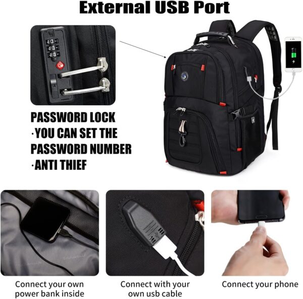 710WHAdkoL._AC_SL1200_.jpg SHRRADOO Extra Large 50L Travel Laptop Backpack with USB Charging Port, College Backpack Airline Approved Business Work Bag Fits 17 Inch Computer for Men Women