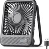 710allIHBL._AC_SL1500_.jpg Koonie USB Desk Fan, Strong Wind Ultra Quiet Small Personal Fan with 180° Tilt Folding and 3 Speeds Adjustable, USB-C Corded Powered Mini USB Fan for Office Desktop Bedroom, NO BATTERY
