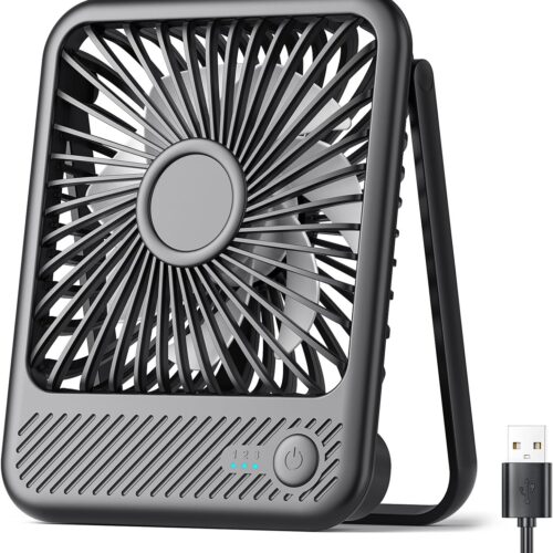 710allIHBL._AC_SL1500_.jpg Koonie USB Desk Fan, Strong Wind Ultra Quiet Small Personal Fan with 180° Tilt Folding and 3 Speeds Adjustable, USB-C Corded Powered Mini USB Fan for Office Desktop Bedroom, NO BATTERY