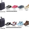 YAMIU Travel Shoe Bags Set of 4 Waterproof Nylon with Zipper for Men & Women, Black
