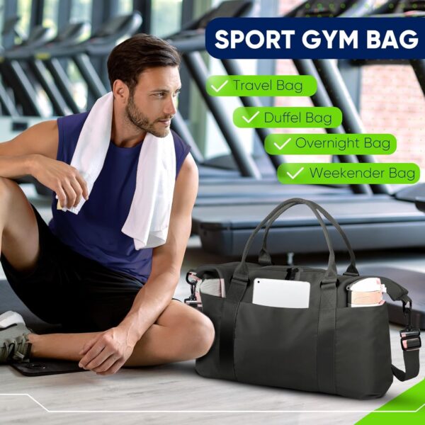 711Haz6wDuL._AC_SL1500_.jpg Travel Duffle Bag, Weekender Travel Bag Men Small Gym Bag for Women, Hospital Bag for Labor and Delivery, Overnight Bag Luggage Bag with Trolley Sleeve, Airplane Travel Essentials for Flying(Black)