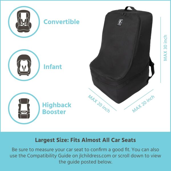 711MbbQTLpL._SL1500_.jpg J.L. Childress Ultimate Backpack Car Seat Travel Bag – Fully Padded - Heavy Duty Car Seat Backpack- Airplane Travel Bag for Baby Car Seats - Fits All Car Seats, Infant Carriers & Booster Seats - Black