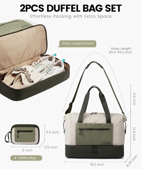 711Tzqqr9LL._AC_SL1500_.jpg LOVEVOOK Weekender Bags for Women, Puffer Travel Duffel Bags for Woman, Large Hospital Bag for Women Labor Delivery with Shoe Compartment, Carry On Overnight Bag, Personal Item Travel Bag for Airplane