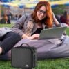 7122DOtrU7L._AC_SL1366_.jpg MATEIN Cable Organizer Bag, Waterproof Travel Electronic Storage with Adjustable Divider, Shockproof Portable Double Layer Tech Bag Carrying Case for Cord, Earbuds, Charger, SD Card, DJ Gifts, Black