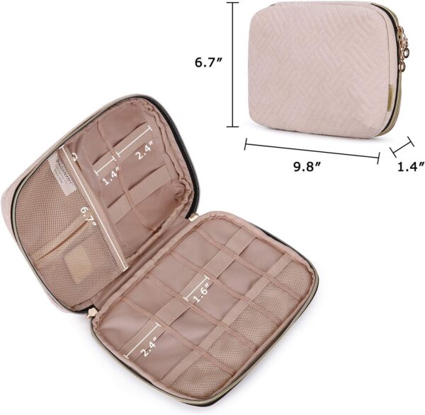 BAGSMART Large Electronics Organizer Travel Case, Travel Essentials, Cord Organizer Travel Cable Organizer Bag, Travel Accessories for Women, Pink