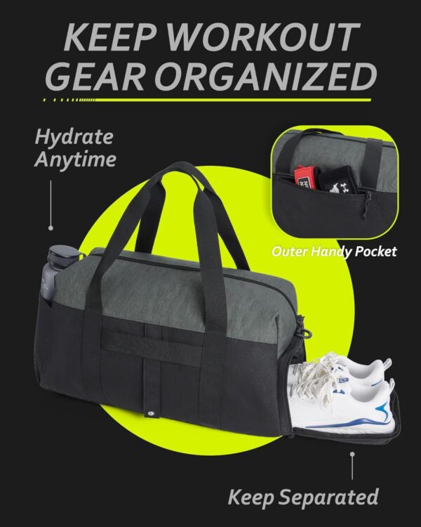 712OP20czkL._AC_SL1500_.jpg BAGSMART Gym Bags for Men Women, Foldable Travel Duffle Bag, Lightweight Weekender Duffel Bag With Shoe Compartment, Water Resistant Workout Duffle Sports Bag for Travel Yoga, Black