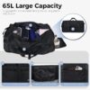 712Y0z6PfmL._AC_SL1500_.jpg Fmeida 65L Duffle Bag with Shoes Compartment, Foldable Travel Duffel Bags for Men Women, Large Packable Travel Bag Water Repellent & Tear Resistant (Black)
