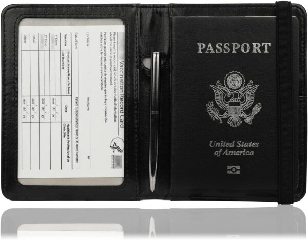 713kYRk8a6L._AC_SL1500_.jpg GDTK Leather Passport Holder Cover Case RFID Blocking Travel Wallet (Black)