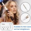 FOVAL Power Step Down 220V to 110V Travel Voltage Converter International Power Adapter for Hair Straightener/Curling Iron with 4-Port USB Charging US/UK/AU/IT/EU Universal Plug Adapter White