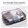 714G4yNh3EL._SL1200_.jpg 3Pcs Crystal Clear PVC Travel Toiletry Bag Kit for Women Men, Waterproof Vinyl Organizer Makeup Bags with Zipper Handle Straps, Cosmetic Bag Pouch Carry on Airport Airline Compliant Bag Handbag