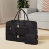 715OA0m0ynL._AC_SL1500_.jpg Large Women Travel Duffle Bag - Carry on Overnight Bag Weekend Travel Duffel Tote Bag Yoga Gym Bag with Wet Pocket Toiletry Weekender Overnight Bag for Travel Business Trips Sport Hospital Black